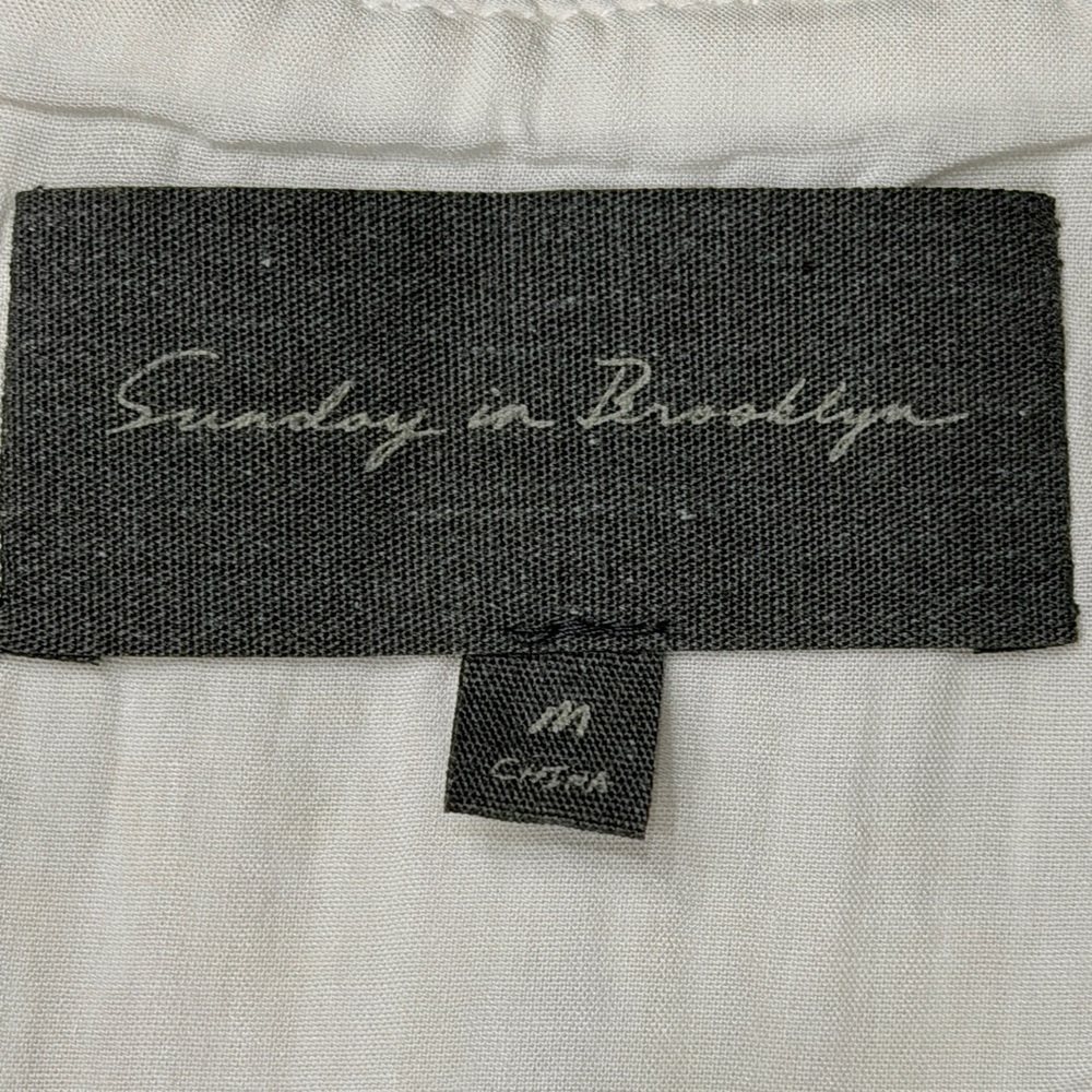 Anthropologie Sunday in Brooklyn White Sequin Vest Dress Medium SnapClose Formal - Picture 3 of 13